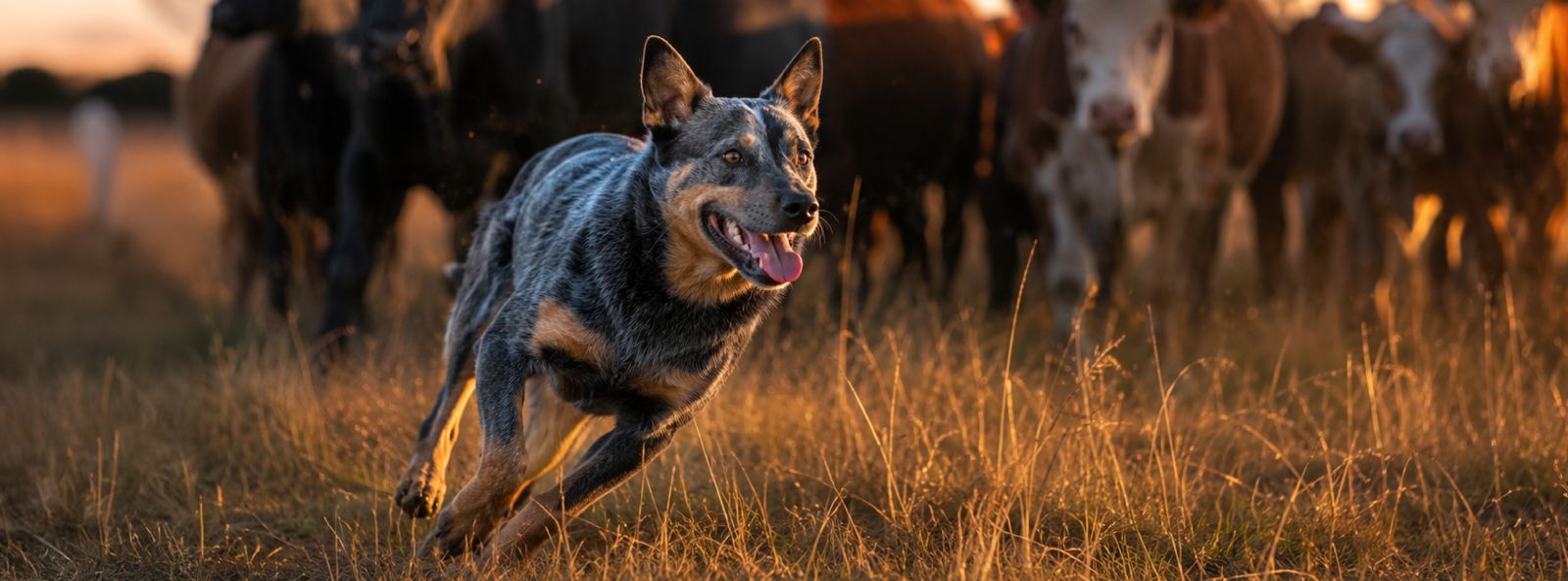 Australian Cattle Dog arreando ganado