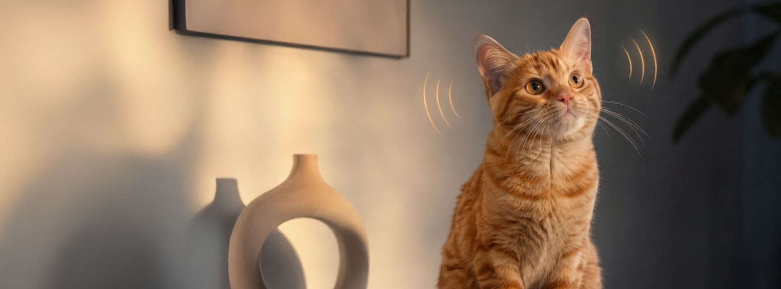 Gato escuchando atentamente la voz de su dueño