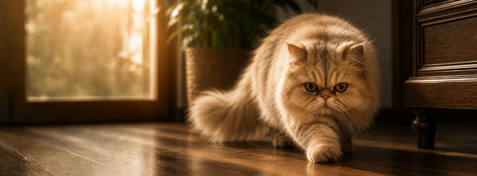 Gato caminando silenciosamente con precisión y agilidad