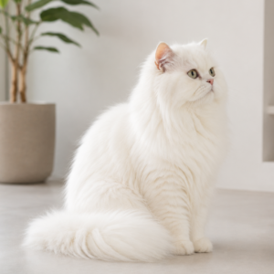 Gato mirando fijamente un punto invisible