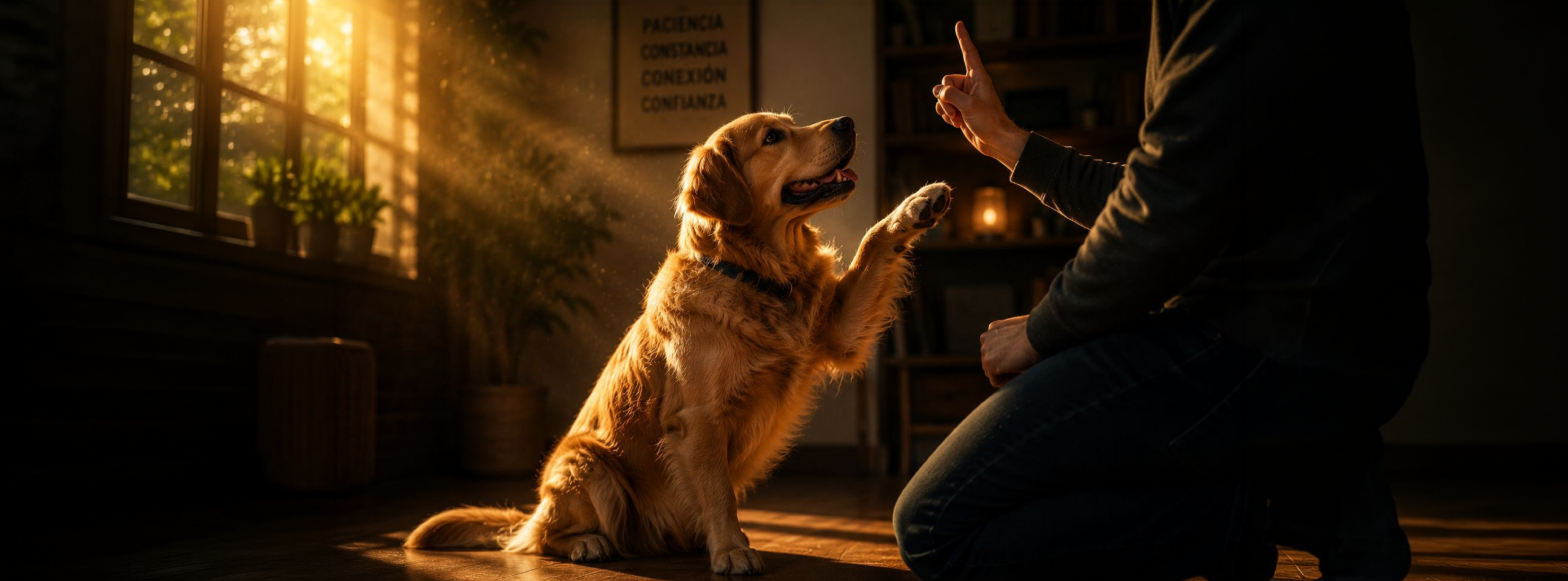 Perro aprendiendo una nueva habilidad durante una sesión de entrenamiento junto a Lucky Perros.