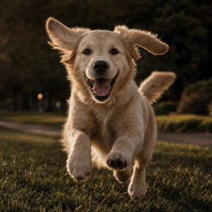 Perro activo corriendo con energía y vitalidad en un espacio abierto